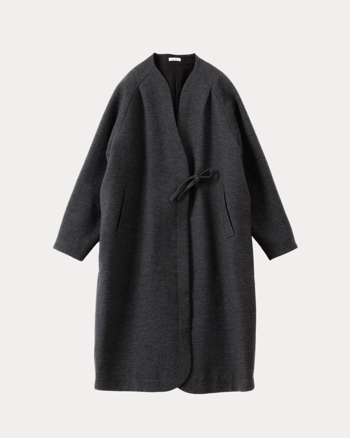 Charcoal-coloured coat on a white background
