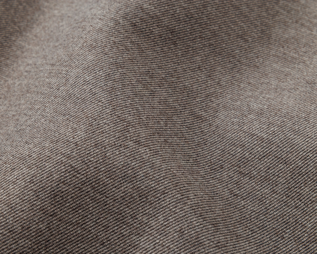 Close-up of textured taupe-brown fabric