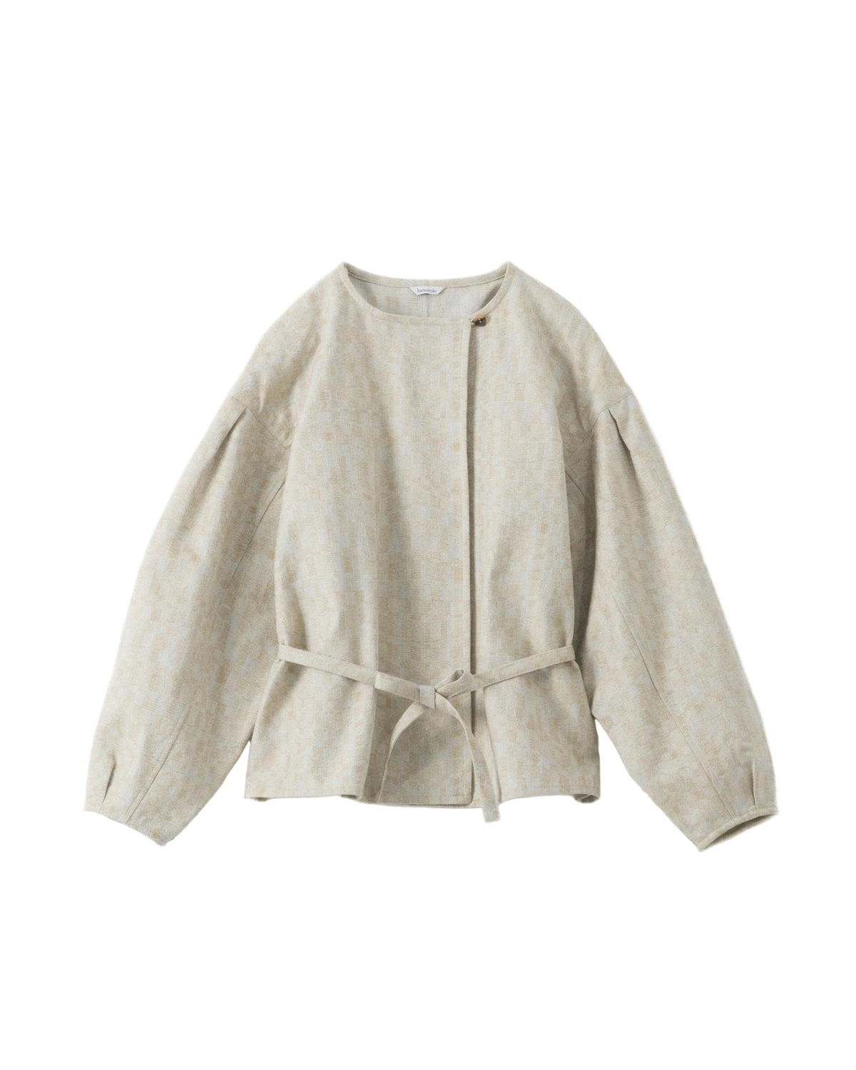 White jacket with a belt on a white background
