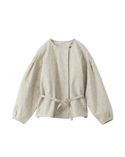 White jacket with a belt on a white background