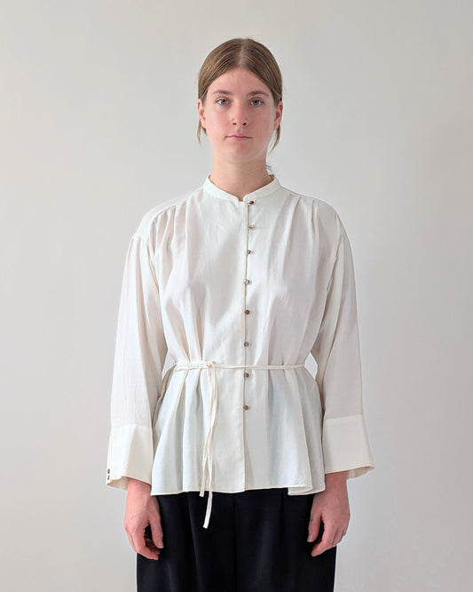 Soft Double-Faced Cotton Drawstring Shirt