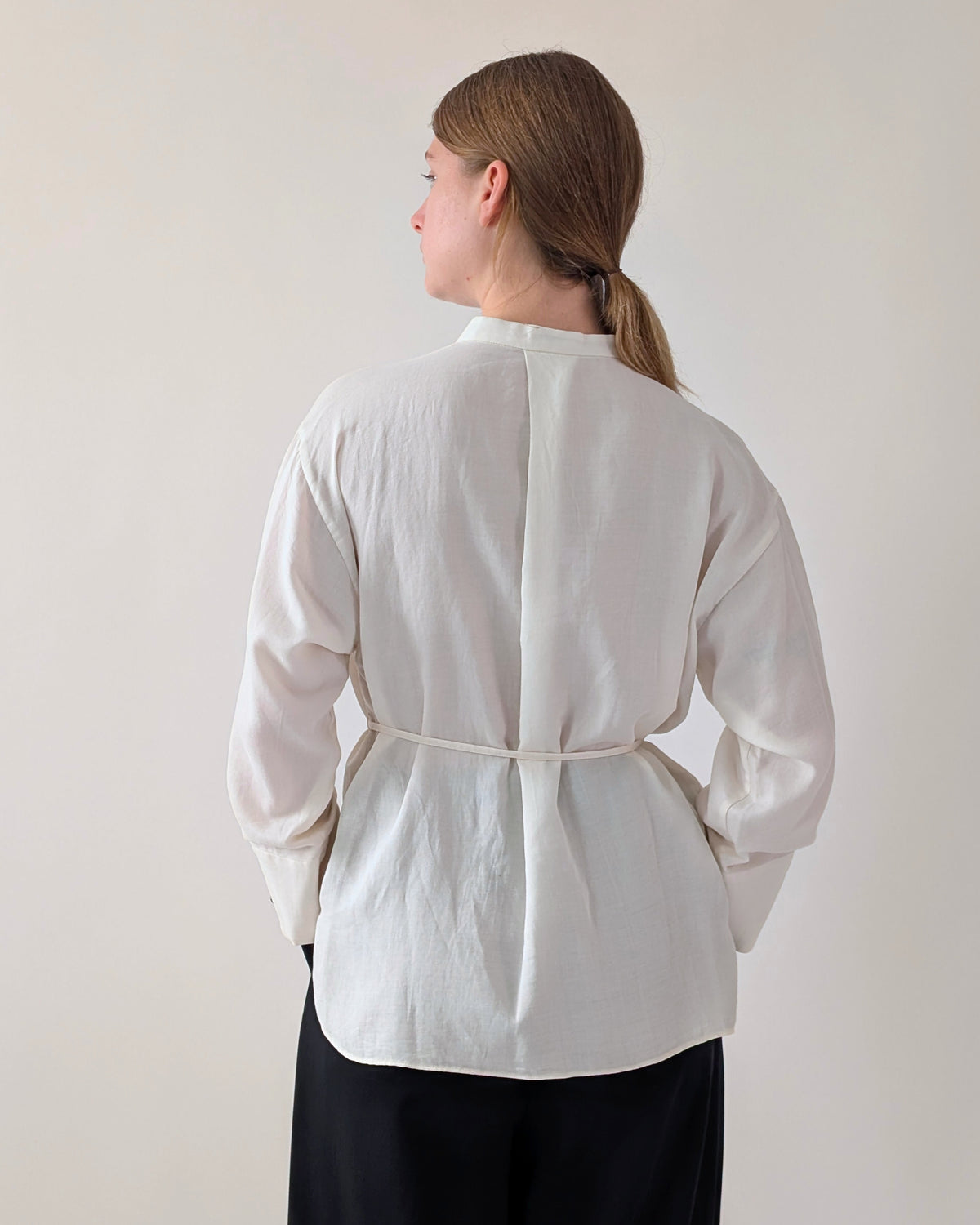 Soft Double-Faced Cotton Drawstring Shirt