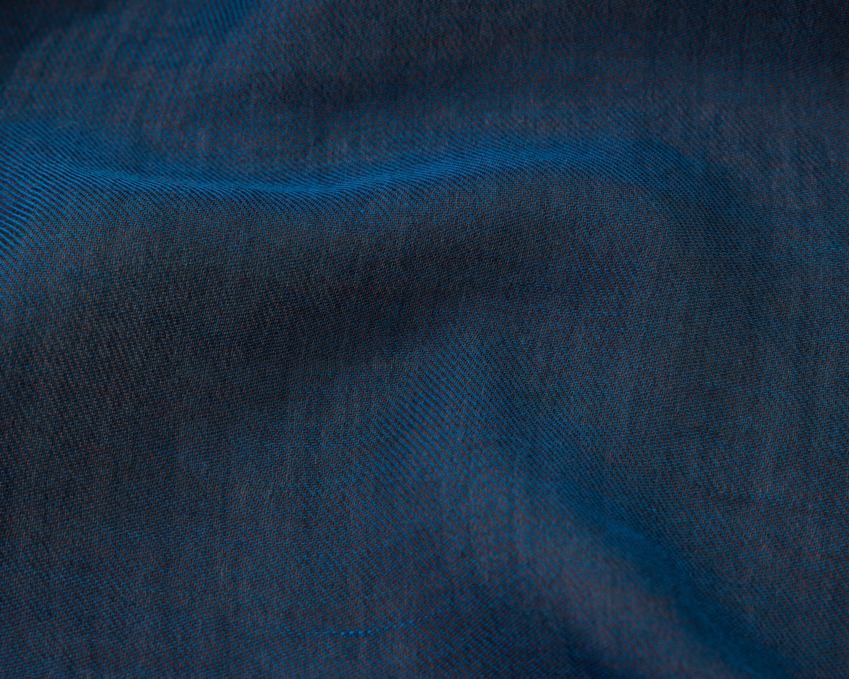Close-up of blue textured fabric