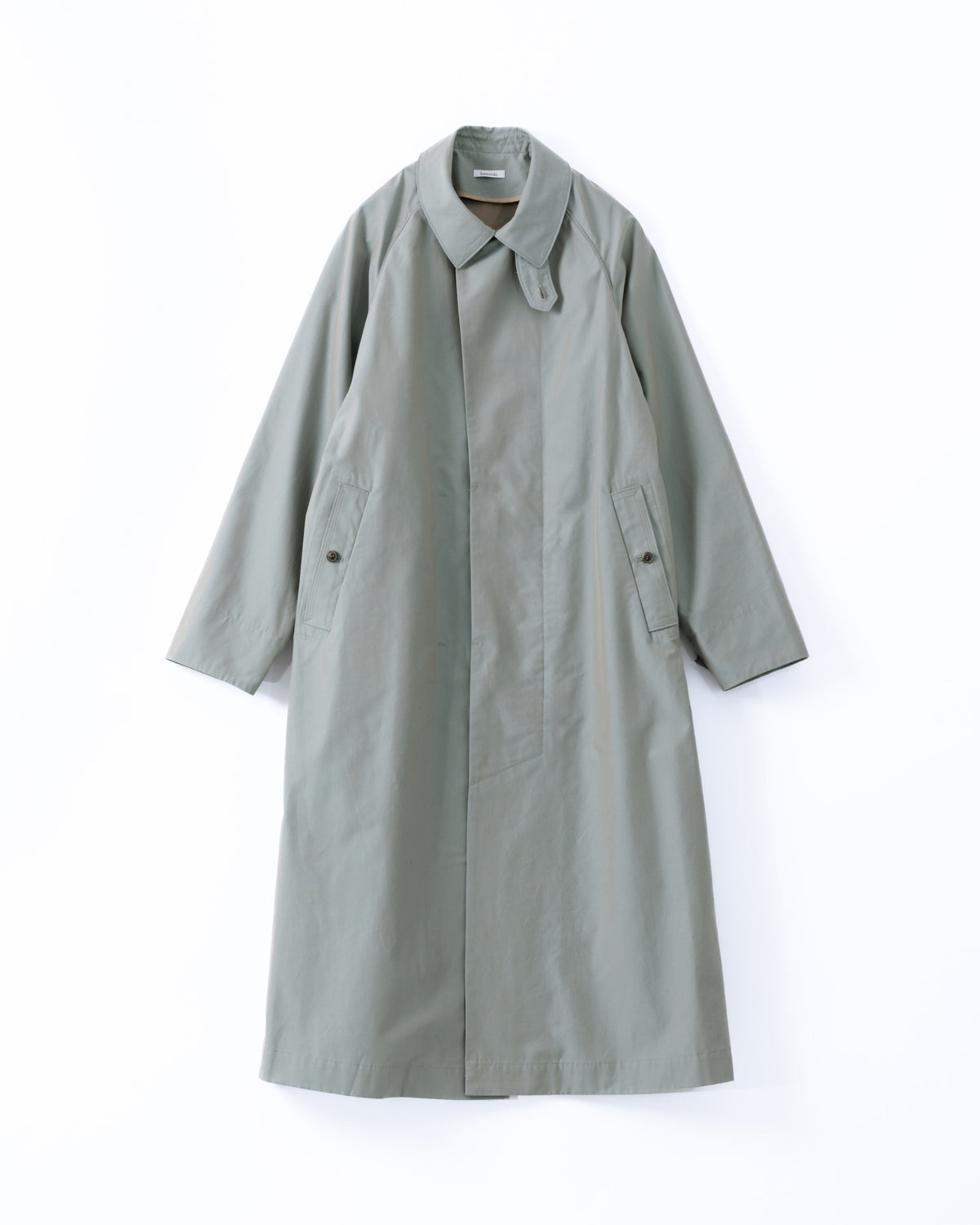 Slate blue car coat on a white background