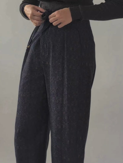 Landscape Jacquard Barrel Leg Trousers